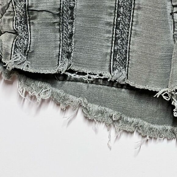 Anthropologie Free People Womens Button Fly Lace Trim Denim Shorts Sz 2 - Picture 8 of 10
